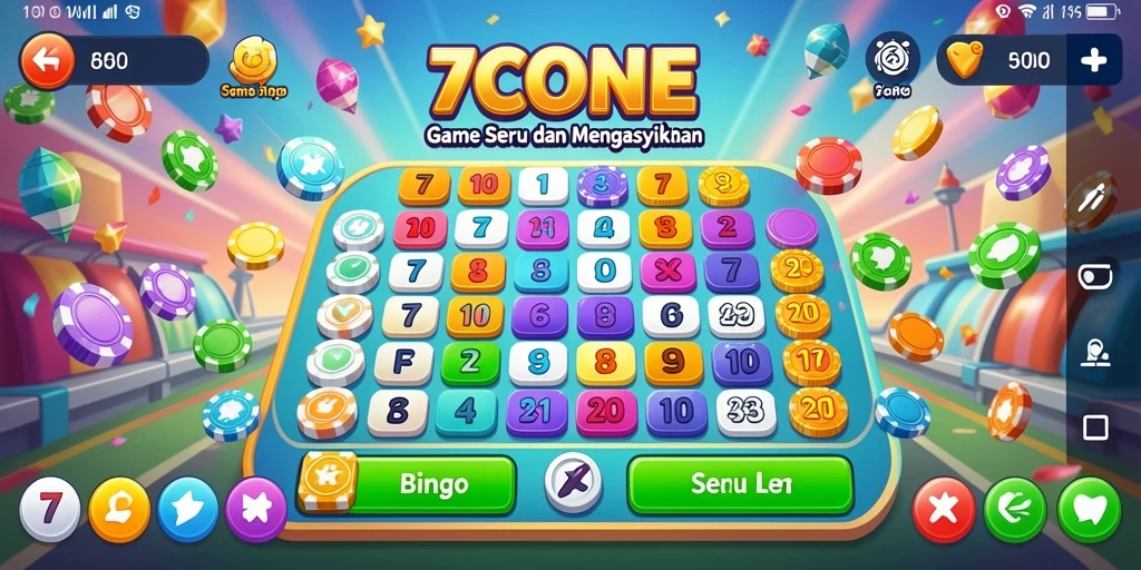 Screenshot utama 7CONE menampilkan gameplay Bingo yang seru.