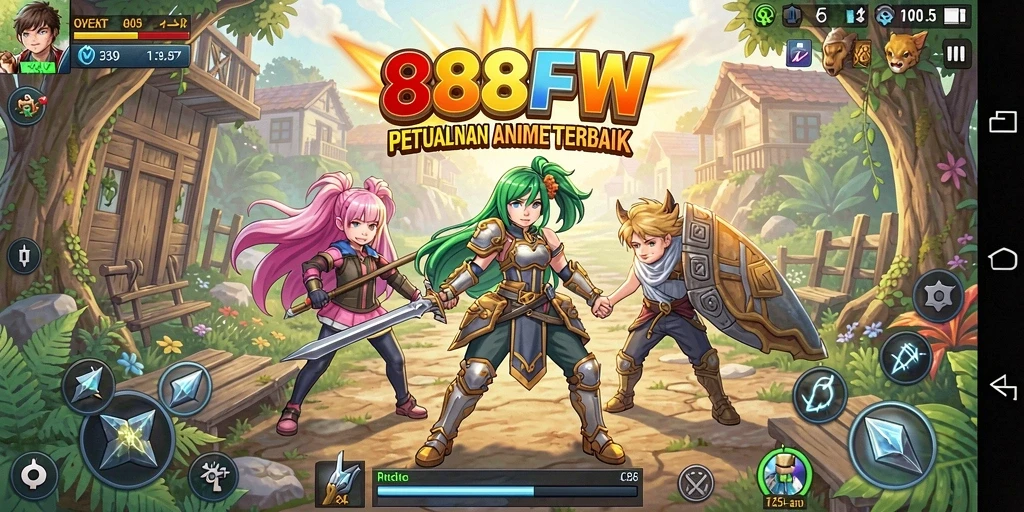Tampilan gameplay menarik dari 888FW dengan karakter anime.