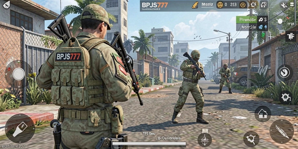 Tampilan gameplay seru dari BPJS777 yang menampilkan aksi TPS.