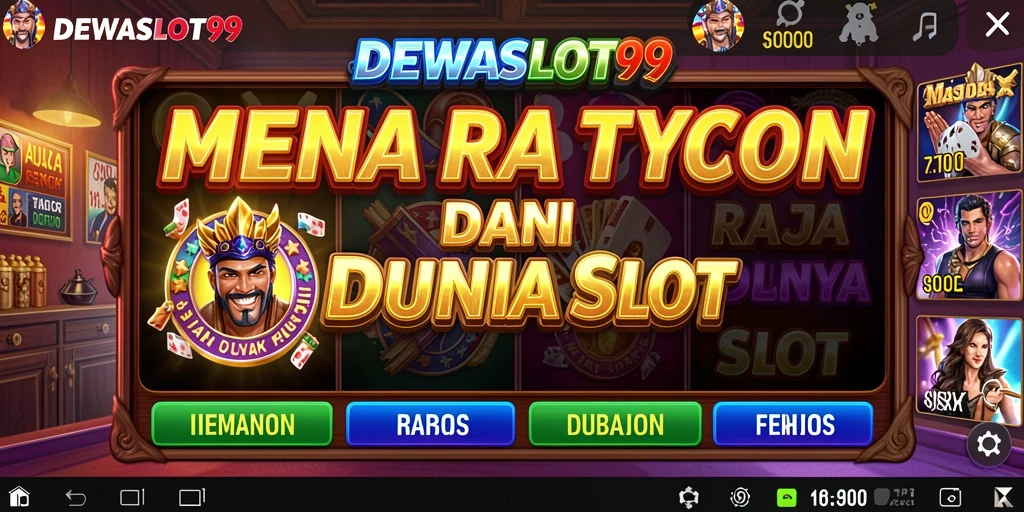 Gameplay DEWASLOT99 menampilkan keseruan mengelola kasino dan mesin slot.