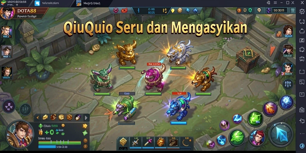 Tangkapan layar gameplay DOTA88 yang menunjukkan aksi QiuQiu.