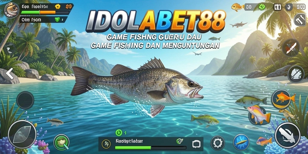 Screenshot gameplay IDOLABET88 menunjukkan aksi memancing yang mendebarkan.