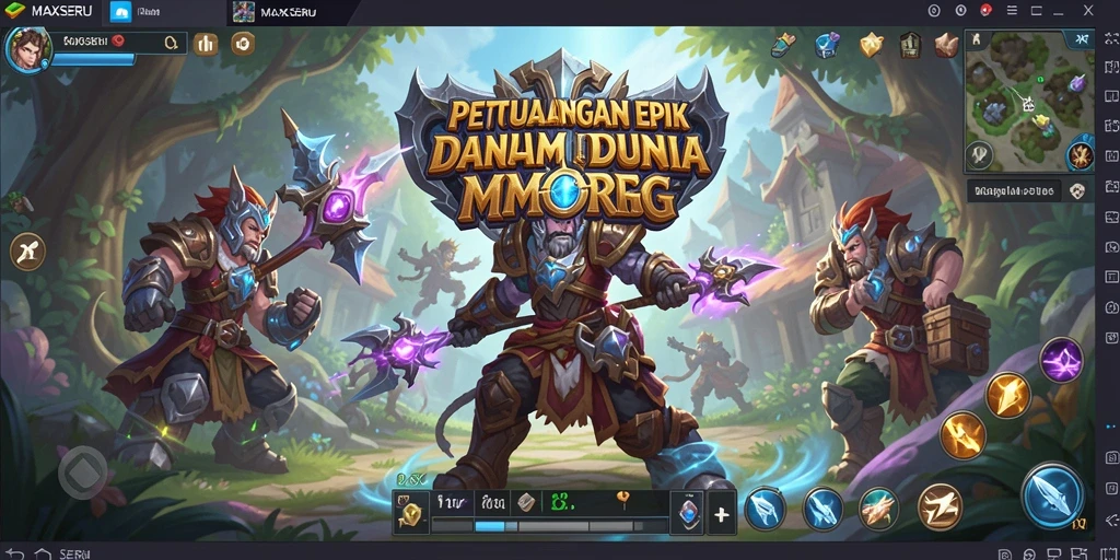 Screenshot gameplay dari MAXSERU menampilkan aksi pertarungan yang mendebarkan.