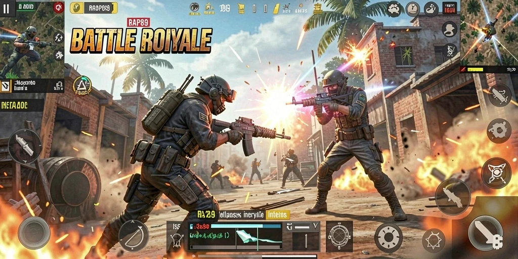 Tangkapan layar dari gameplay menampilkan aksi seru dalam RAP89.