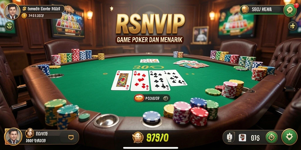 Tampilan gameplay Poker yang menarik dan menyenangkan di RSNVIP.