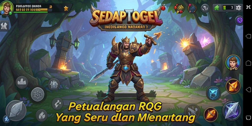 Tampilan gameplay SEDAPTOGEL yang penuh aksi RPG.