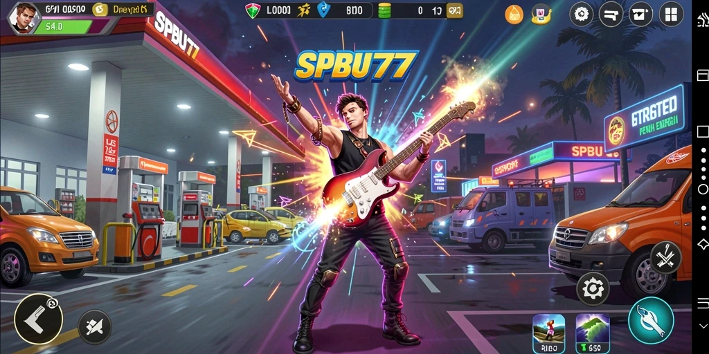 Tampilan menarik dari gameplay SPBU77 yang seru dan mengasyikkan.